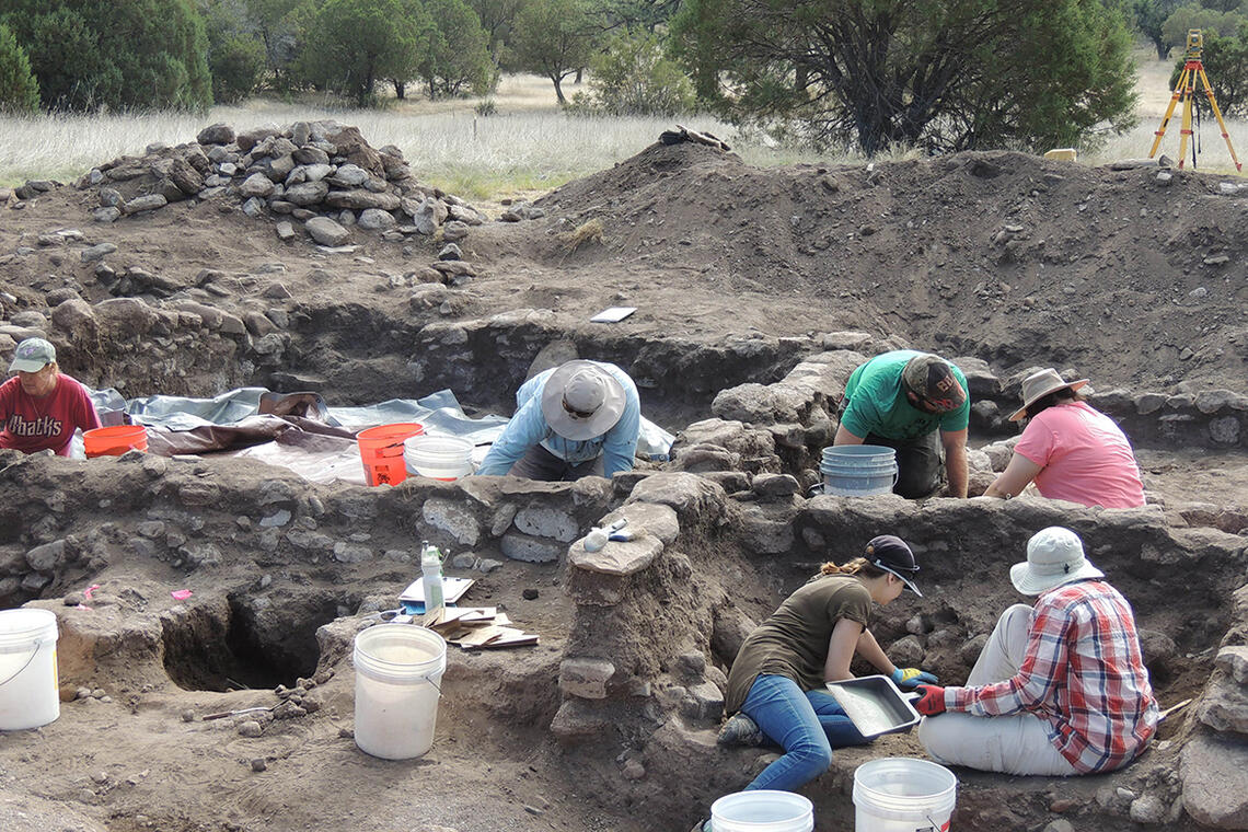 Archaeological crew researching