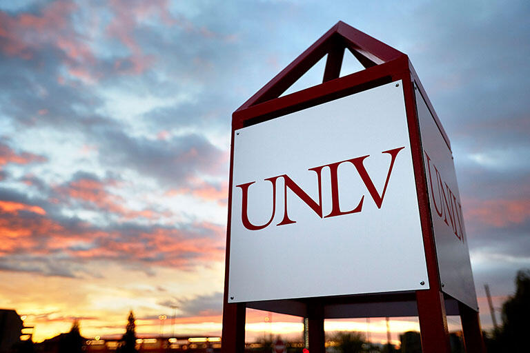 U-N-L-V sign