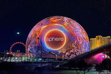 Las Vegas Sphere in multicolors