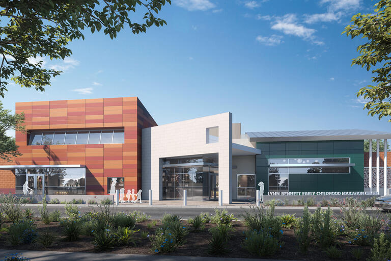 artist rendering of UNLV preschool entrance