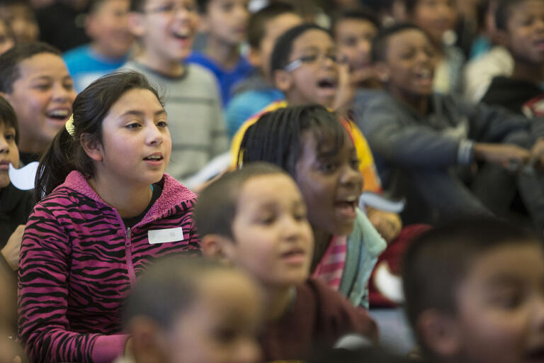 Crowd of multicultural children